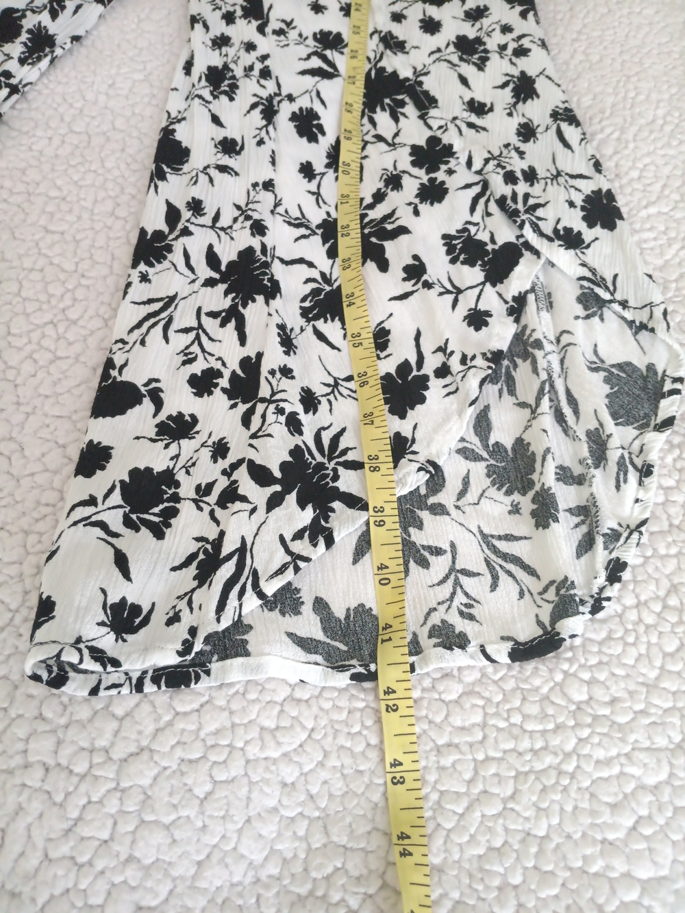 Lulus Black & White Floral Split Wide Leg Palazzo Pants Medium - Picture 6 of 8